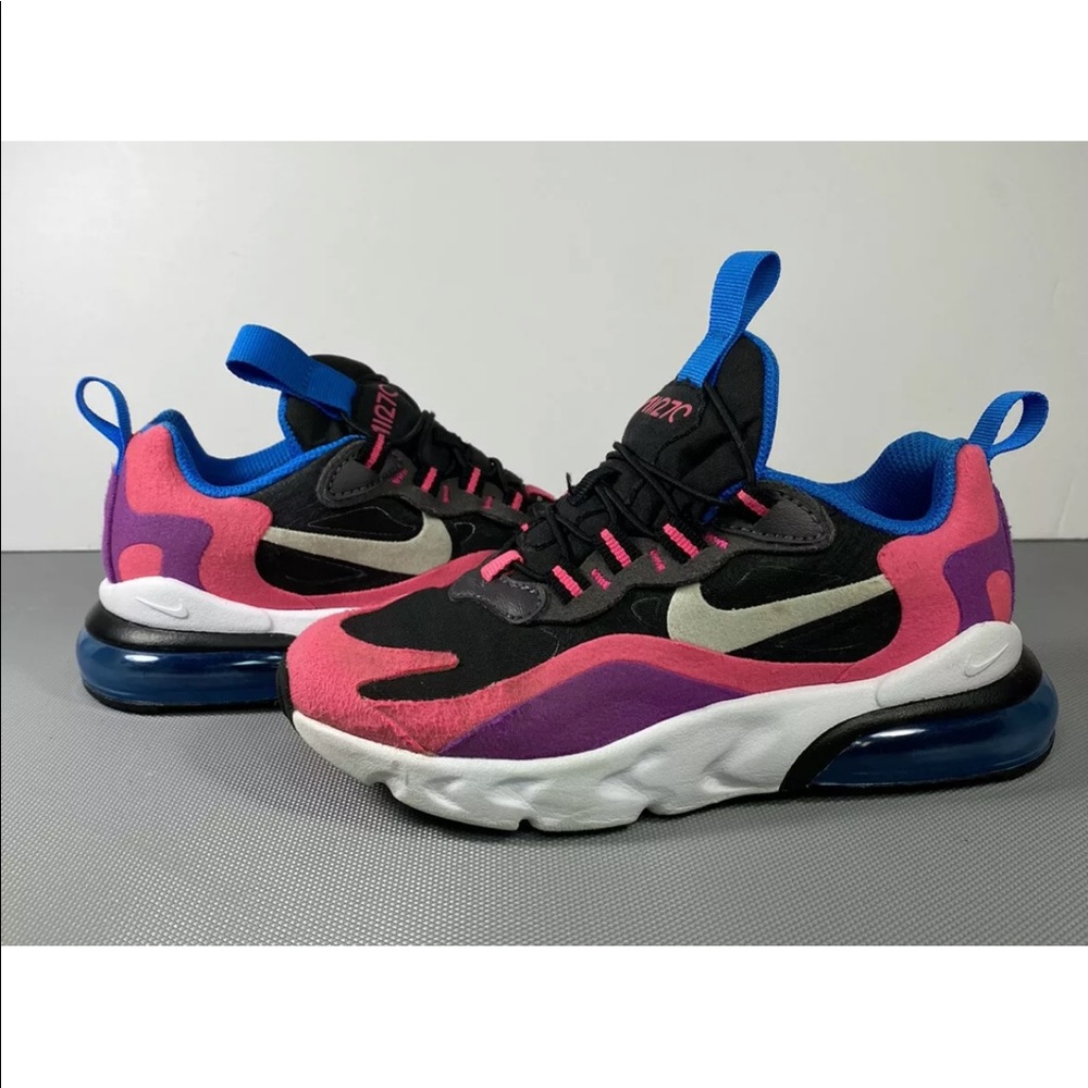Nike Air Max 270 React PS Black/Hyper Pink/Vivid Purple BQ0100-001 Size 12C